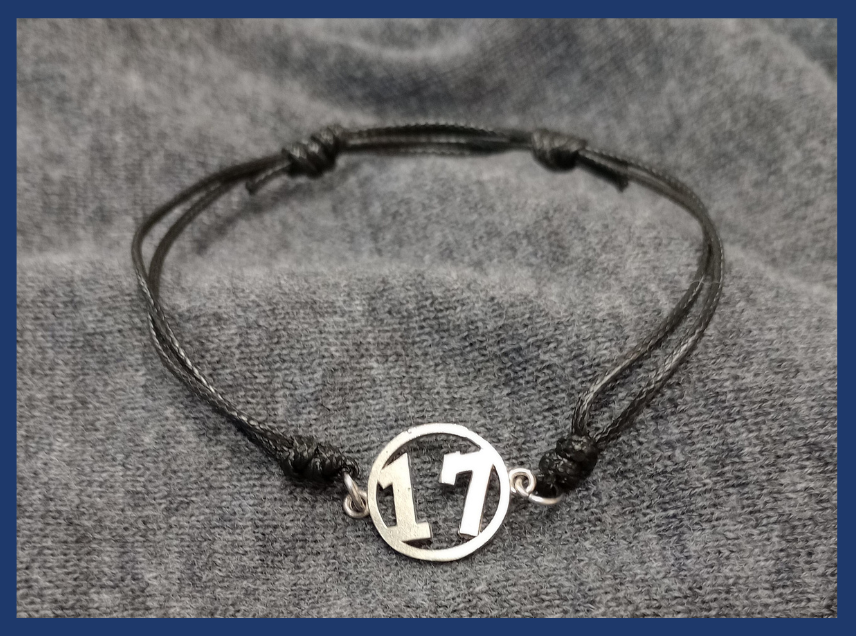 NF Northeast Adjustable Bracelet – “17” (Black Cord)