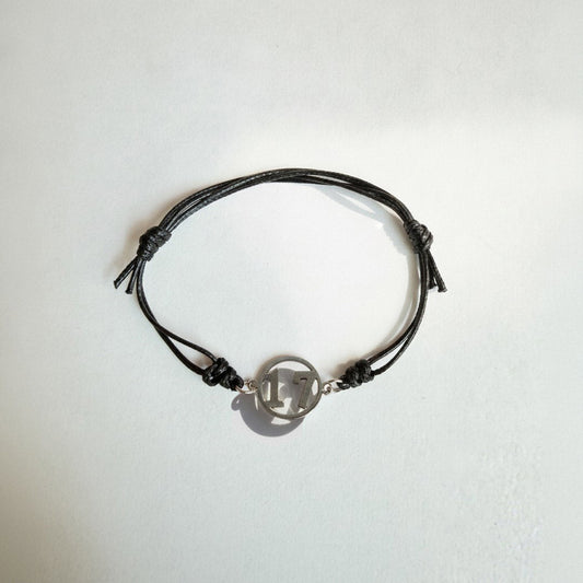 NF Northeast Adjustable Bracelet – “17” (Black Cord)