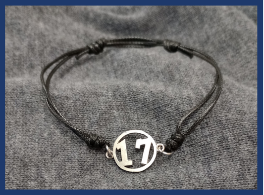 NF Northeast Adjustable Bracelet – “17” (Black Cord)