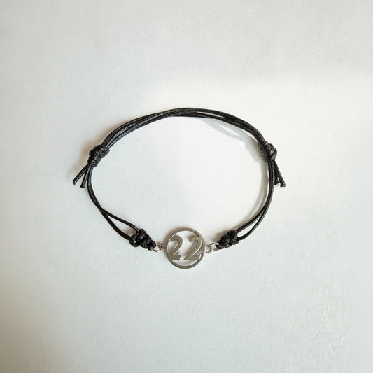 NF Northeast Adjustable Bracelet – “22” (Black Cord)