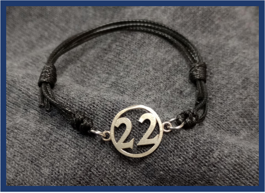 NF Northeast Adjustable Bracelet – “22” (Black Cord)