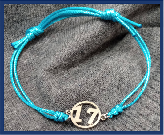 NF Northeast Adjustable Bracelet – “17” (Teal Cord)