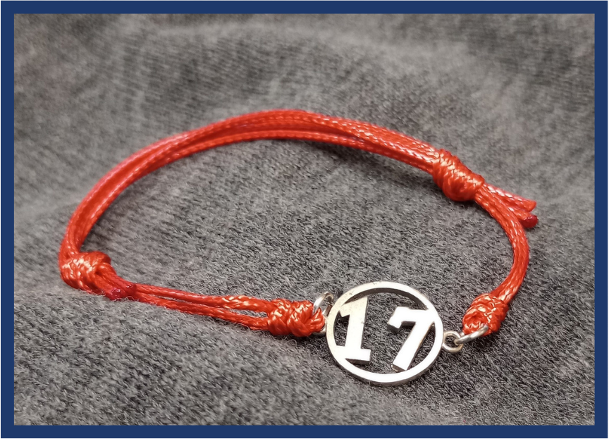 NF Northeast Adjustable Bracelet – “17” (Red Cord)