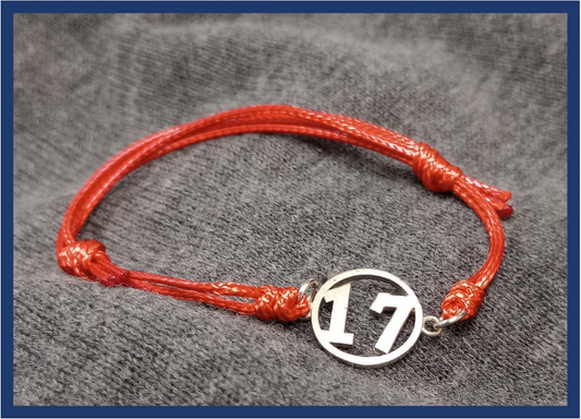 NF Northeast Adjustable Bracelet – “17” (Red Cord)