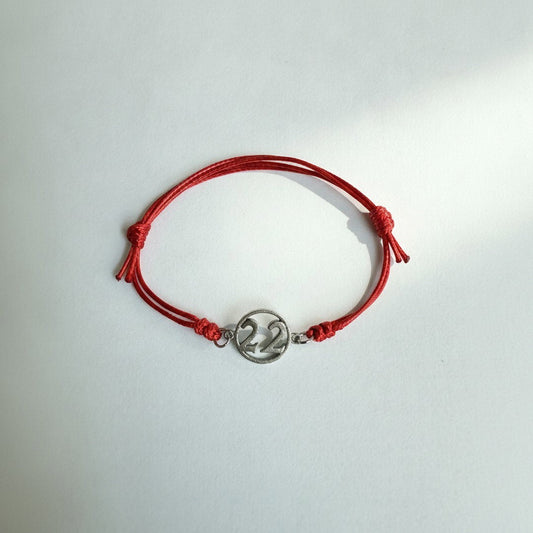 NF Northeast Adjustable Bracelet – “22” (Red Cord)